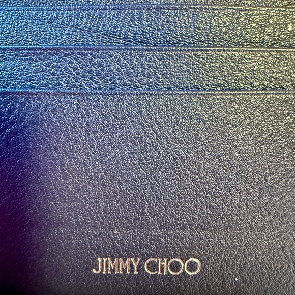 NEW IN BOX - JIMMY CHOO Cheri Leather Trifold Wallet Card Case - Cosmos Black - Picture 3 of 6
